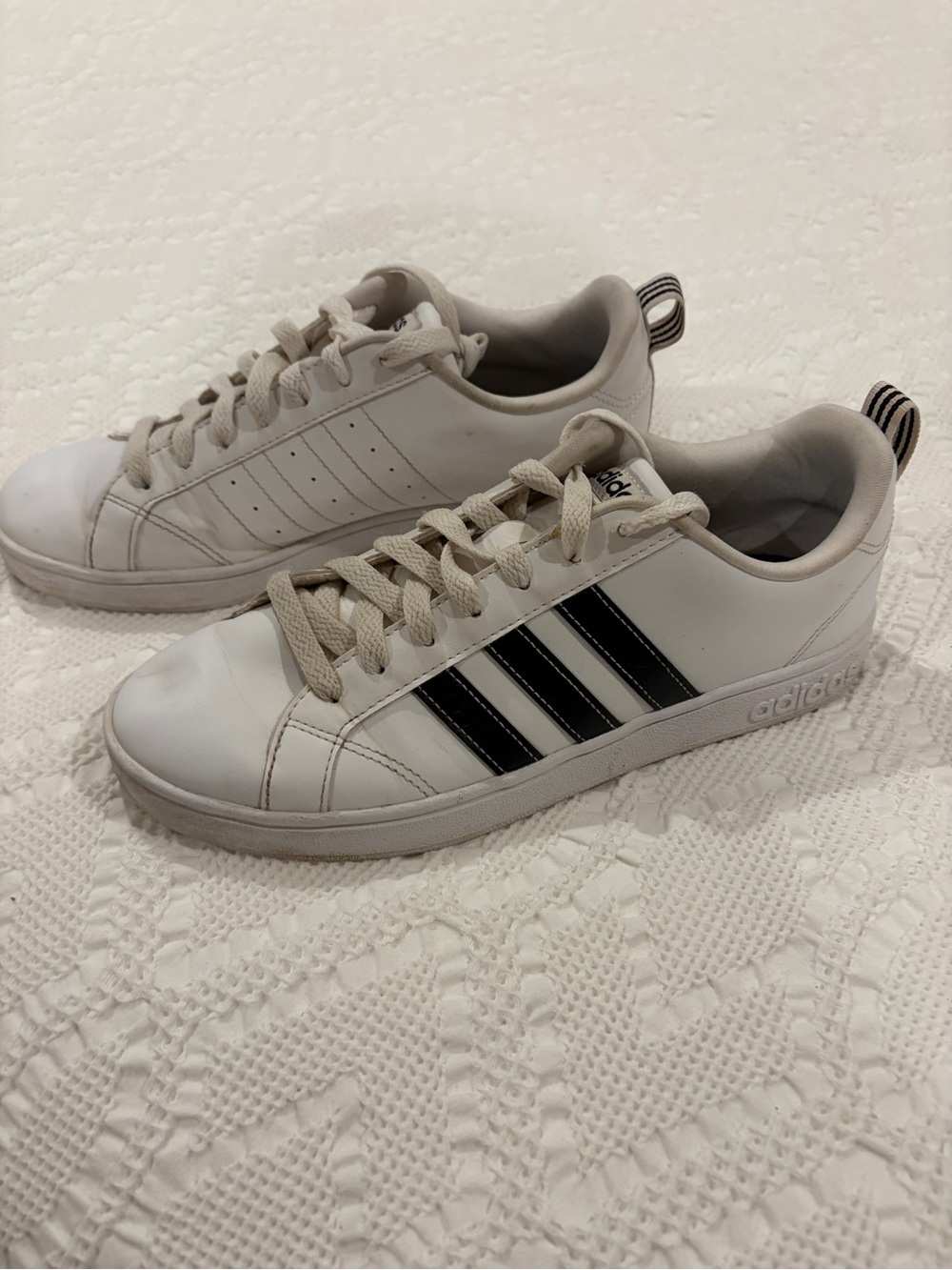 Adidas Neo VS Advantage White Sneakers with Black Stripes